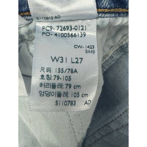 Levi's Women's Ribcage Straight Ankle Blue Denim Jeans - Size 31x27 (31x26) - Picture 8 of 8